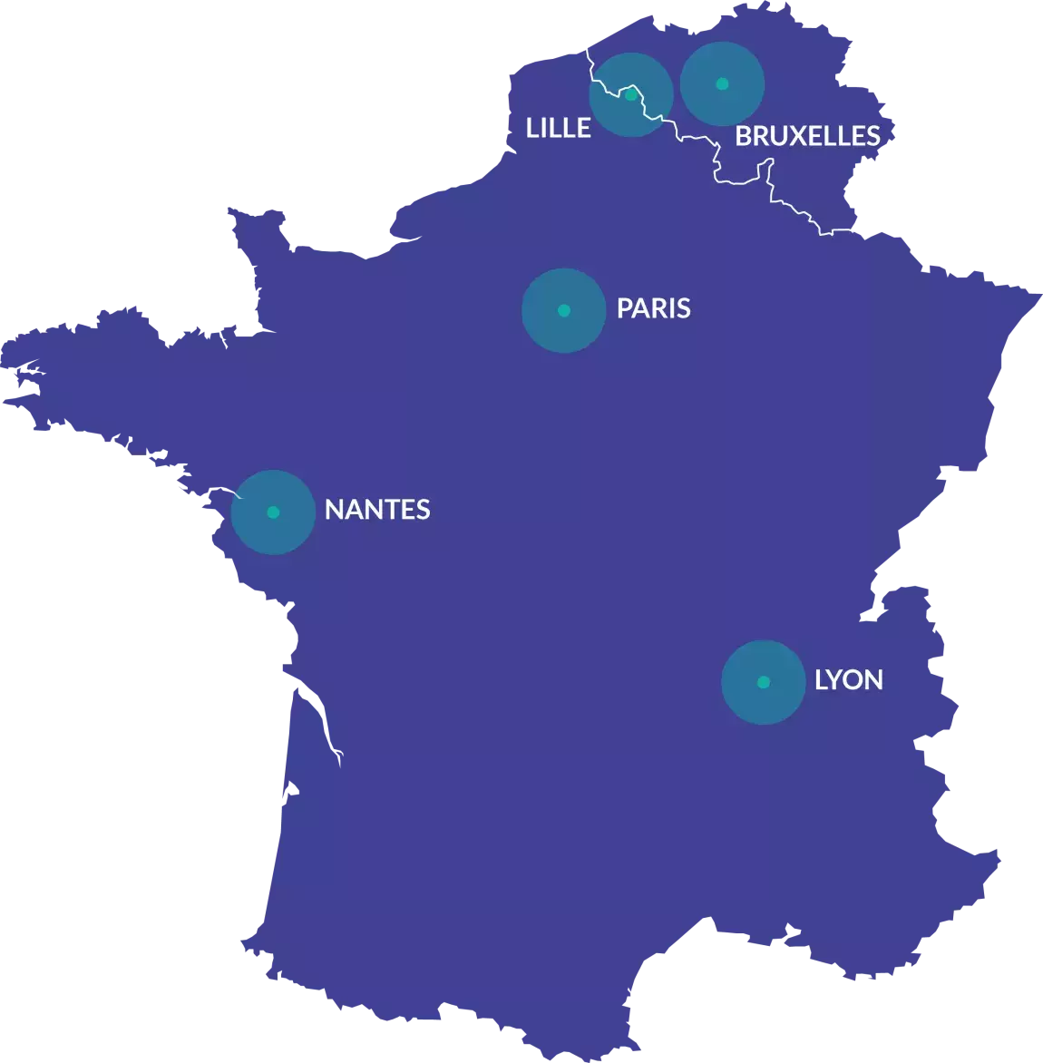 mc2i intervient en Ile-de-France, à Lille, Lyon, Nantes et Bruxelles